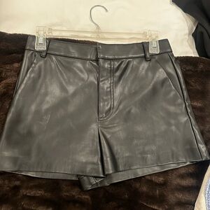 Black Leather Women's Shorts